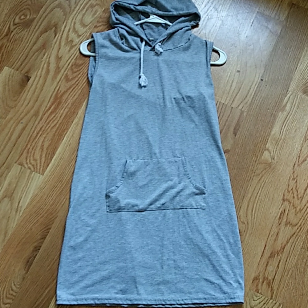 Hooded Grey sleeveless tunic